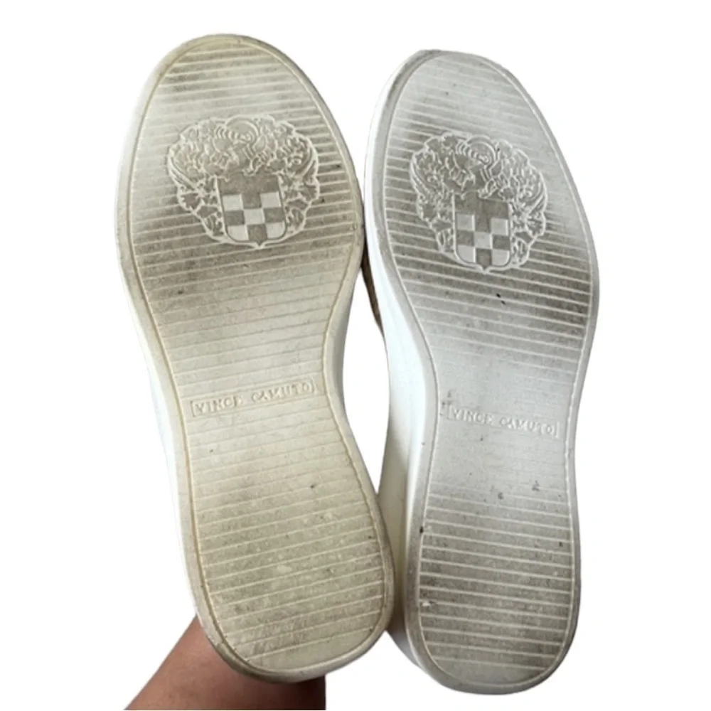 Vince Camuto Affina White Knit Jute Slip On Sneakers Size 5